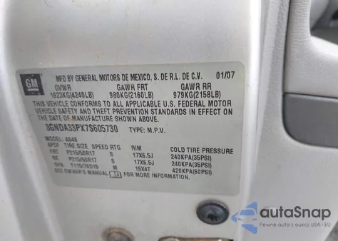 2007 Chevrolet Hhr Lt из США, поврежденный, VIN 3GNDA33PX7S605730